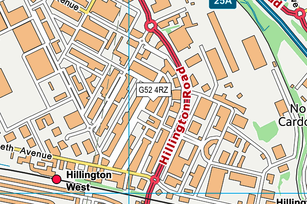 G52 4RZ map - OS VectorMap District (Ordnance Survey)