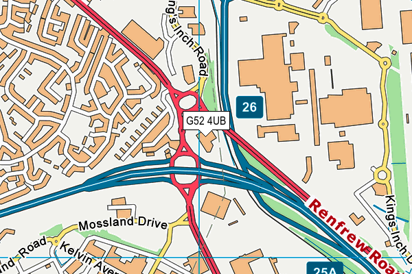 G52 4UB map - OS VectorMap District (Ordnance Survey)