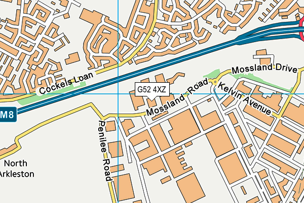 G52 4XZ map - OS VectorMap District (Ordnance Survey)