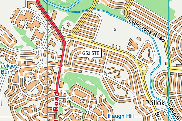 G53 5TE map - OS VectorMap District (Ordnance Survey)