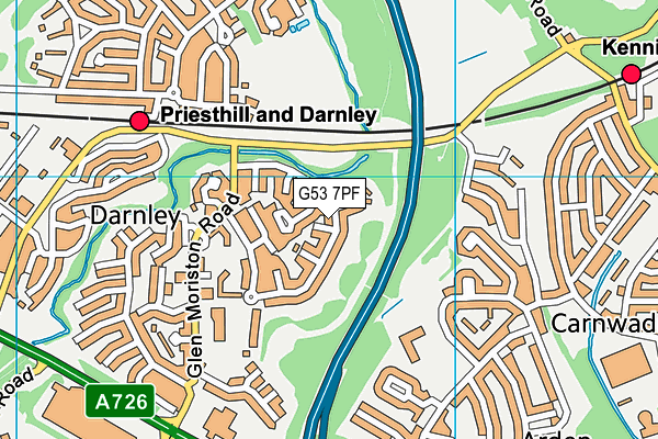 G53 7PF map - OS VectorMap District (Ordnance Survey)