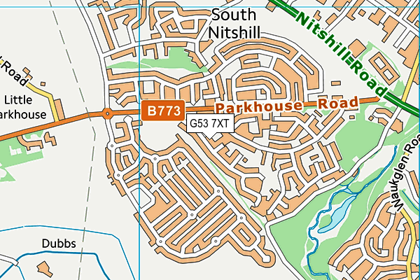 G53 7XT map - OS VectorMap District (Ordnance Survey)