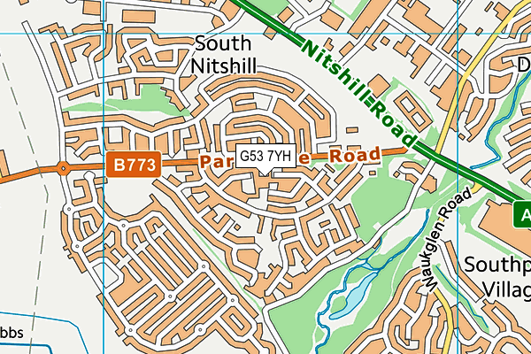G53 7YH map - OS VectorMap District (Ordnance Survey)