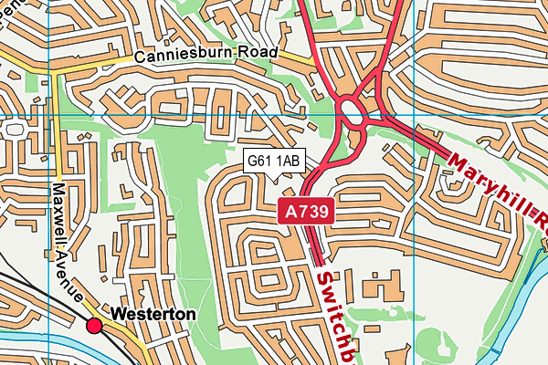 G61 1AB map - OS VectorMap District (Ordnance Survey)