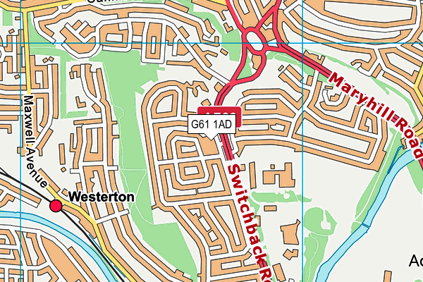 G61 1AD map - OS VectorMap District (Ordnance Survey)