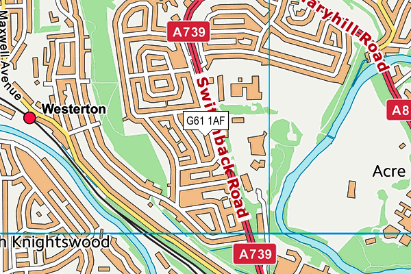 G61 1AF map - OS VectorMap District (Ordnance Survey)