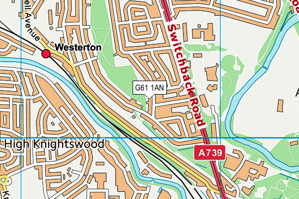 G61 1AN map - OS VectorMap District (Ordnance Survey)