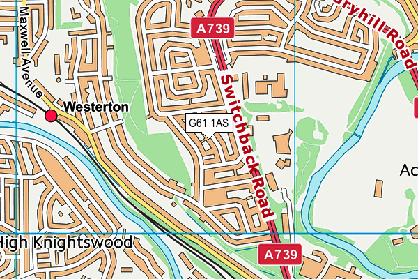 G61 1AS map - OS VectorMap District (Ordnance Survey)