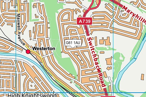 G61 1AU map - OS VectorMap District (Ordnance Survey)