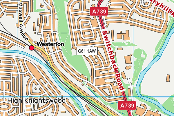 G61 1AW map - OS VectorMap District (Ordnance Survey)