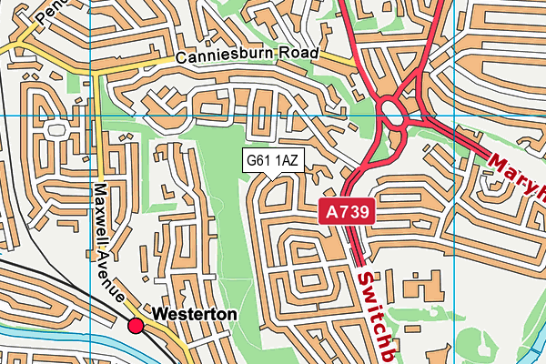 G61 1AZ map - OS VectorMap District (Ordnance Survey)