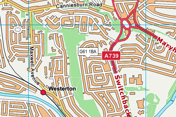 G61 1BA map - OS VectorMap District (Ordnance Survey)