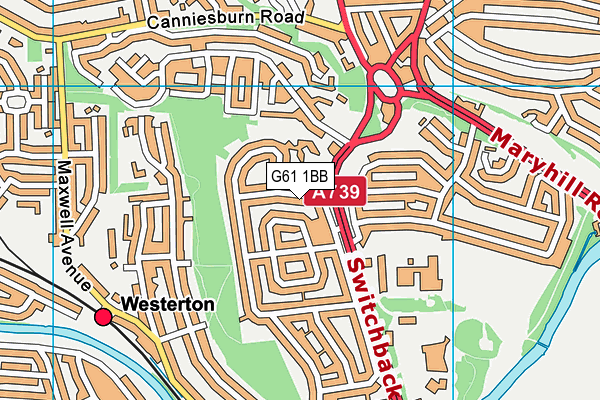 G61 1BB map - OS VectorMap District (Ordnance Survey)