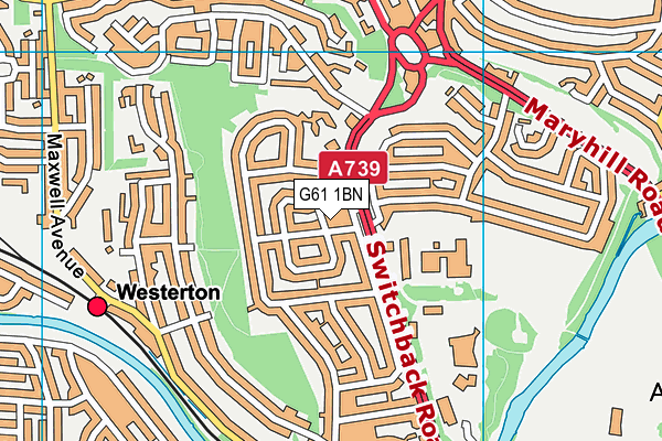 G61 1BN map - OS VectorMap District (Ordnance Survey)