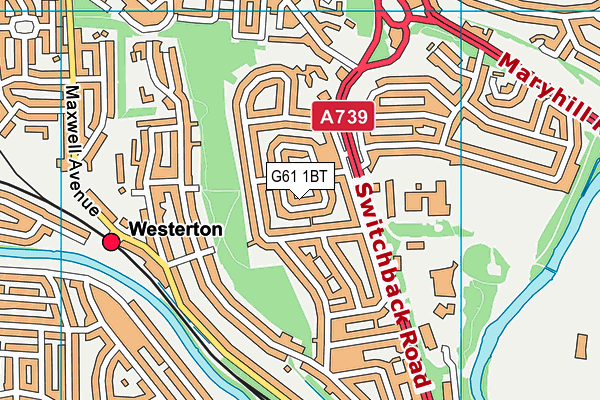 G61 1BT map - OS VectorMap District (Ordnance Survey)