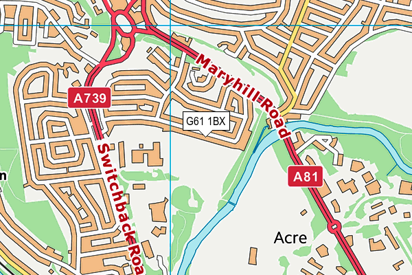 G61 1BX map - OS VectorMap District (Ordnance Survey)