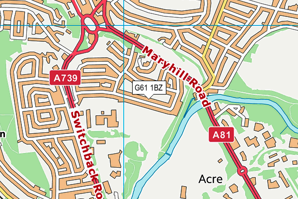 G61 1BZ map - OS VectorMap District (Ordnance Survey)