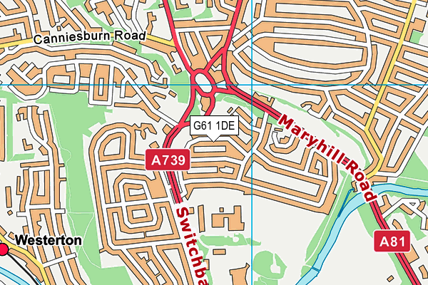 G61 1DE map - OS VectorMap District (Ordnance Survey)