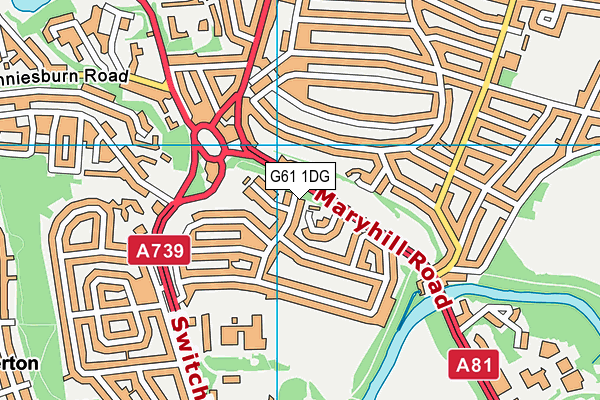 G61 1DG map - OS VectorMap District (Ordnance Survey)