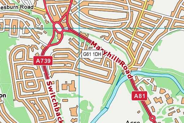 G61 1DH map - OS VectorMap District (Ordnance Survey)