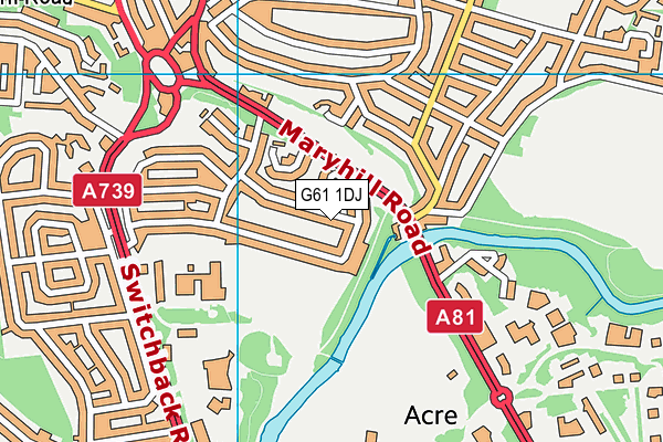 G61 1DJ map - OS VectorMap District (Ordnance Survey)