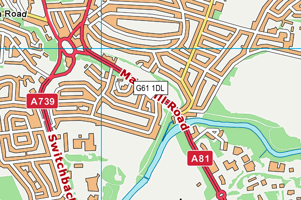 G61 1DL map - OS VectorMap District (Ordnance Survey)