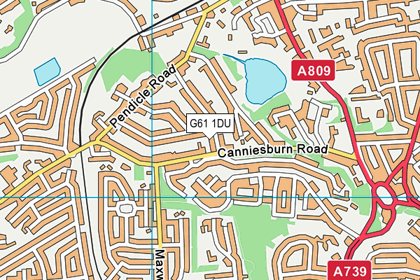 G61 1DU map - OS VectorMap District (Ordnance Survey)