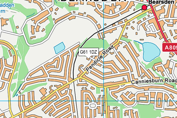 G61 1DZ map - OS VectorMap District (Ordnance Survey)