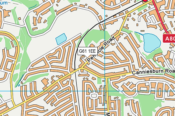 G61 1EE map - OS VectorMap District (Ordnance Survey)