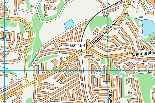 G61 1EH map - OS VectorMap District (Ordnance Survey)