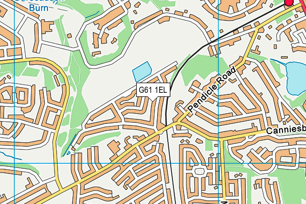G61 1EL map - OS VectorMap District (Ordnance Survey)