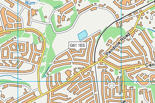 G61 1ES map - OS VectorMap District (Ordnance Survey)