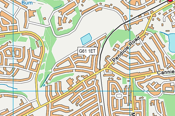 G61 1ET map - OS VectorMap District (Ordnance Survey)
