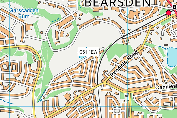 G61 1EW map - OS VectorMap District (Ordnance Survey)