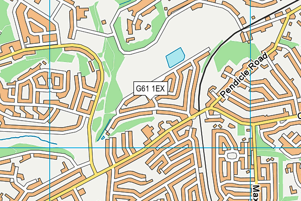 G61 1EX map - OS VectorMap District (Ordnance Survey)