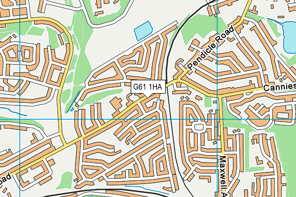 G61 1HA map - OS VectorMap District (Ordnance Survey)