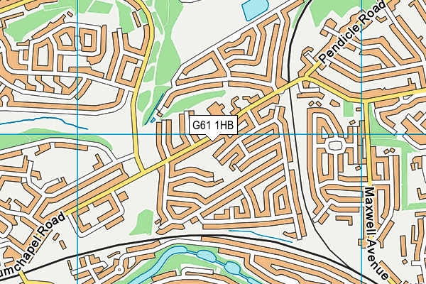 G61 1HB map - OS VectorMap District (Ordnance Survey)