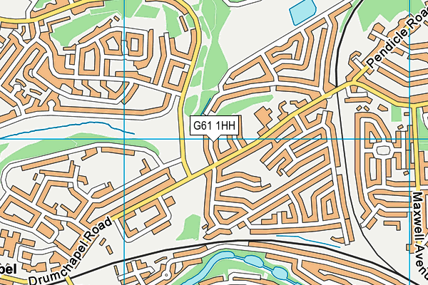 G61 1HH map - OS VectorMap District (Ordnance Survey)