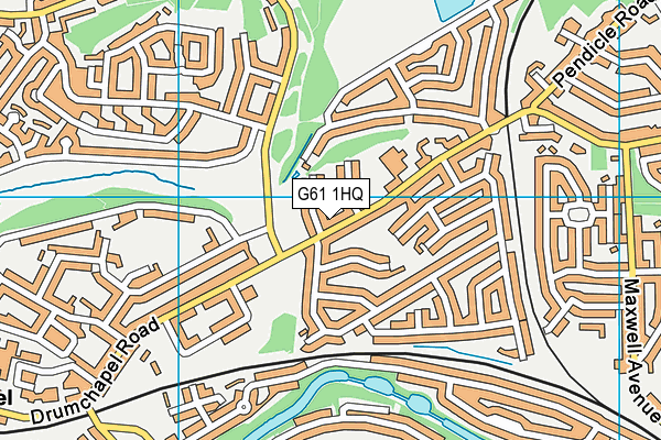 G61 1HQ map - OS VectorMap District (Ordnance Survey)