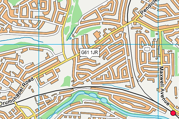 G61 1JR map - OS VectorMap District (Ordnance Survey)