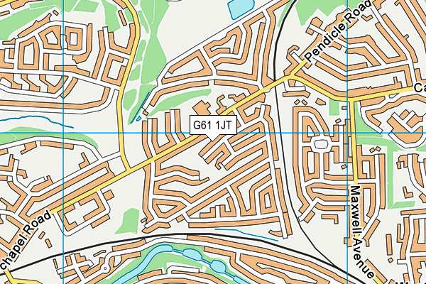 G61 1JT map - OS VectorMap District (Ordnance Survey)
