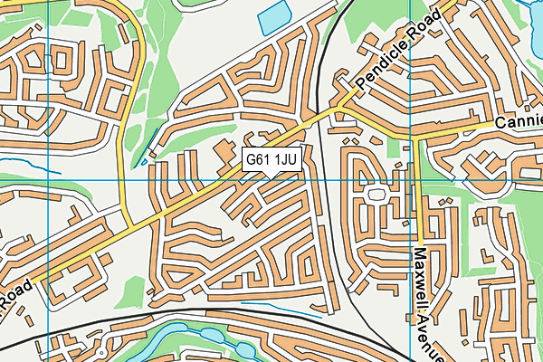G61 1JU map - OS VectorMap District (Ordnance Survey)