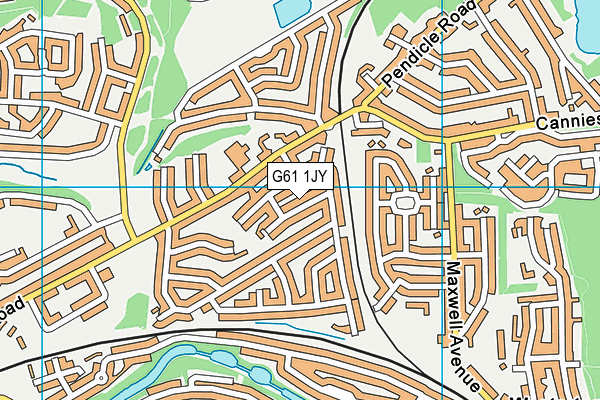 G61 1JY map - OS VectorMap District (Ordnance Survey)
