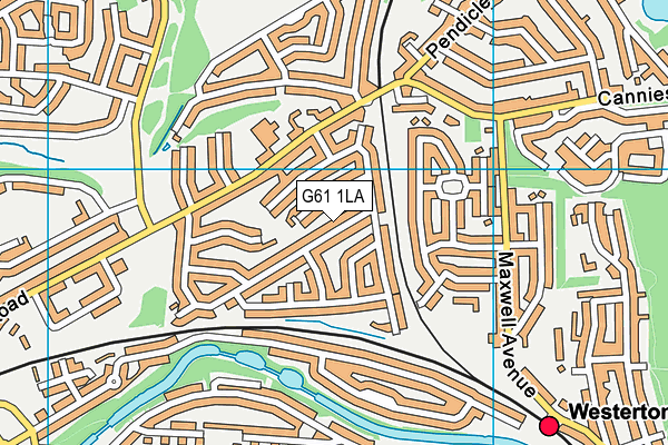 G61 1LA map - OS VectorMap District (Ordnance Survey)
