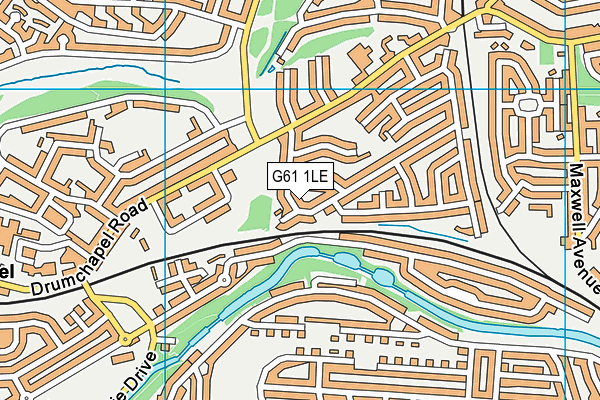 G61 1LE map - OS VectorMap District (Ordnance Survey)