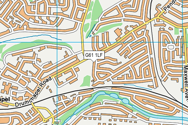 G61 1LF map - OS VectorMap District (Ordnance Survey)