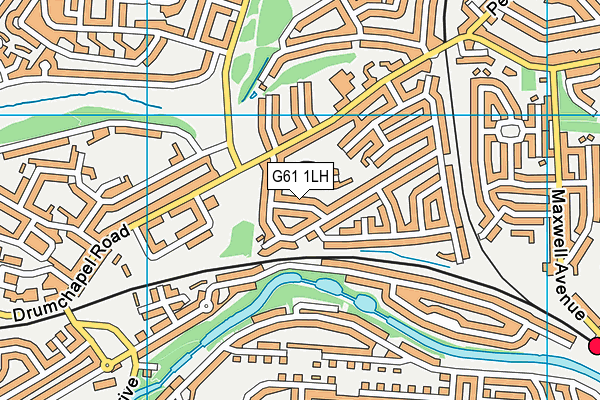 G61 1LH map - OS VectorMap District (Ordnance Survey)