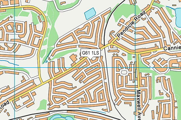 G61 1LS map - OS VectorMap District (Ordnance Survey)