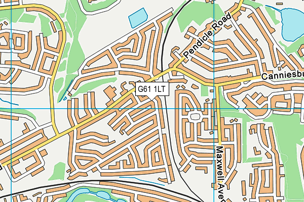 G61 1LT map - OS VectorMap District (Ordnance Survey)