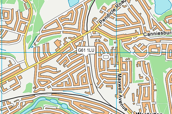 G61 1LU map - OS VectorMap District (Ordnance Survey)